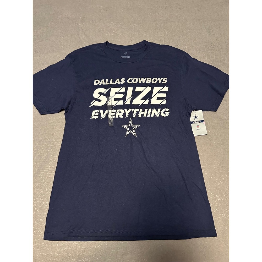Fanatics Dallas Cowboys Seize Everything T-Shirt Mens Medium Navy Blue NFL Star